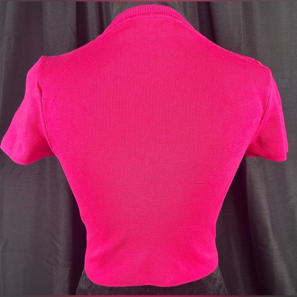 Zara Pink Cropped Short Sleeve Top e2 - Picture 4 of 8